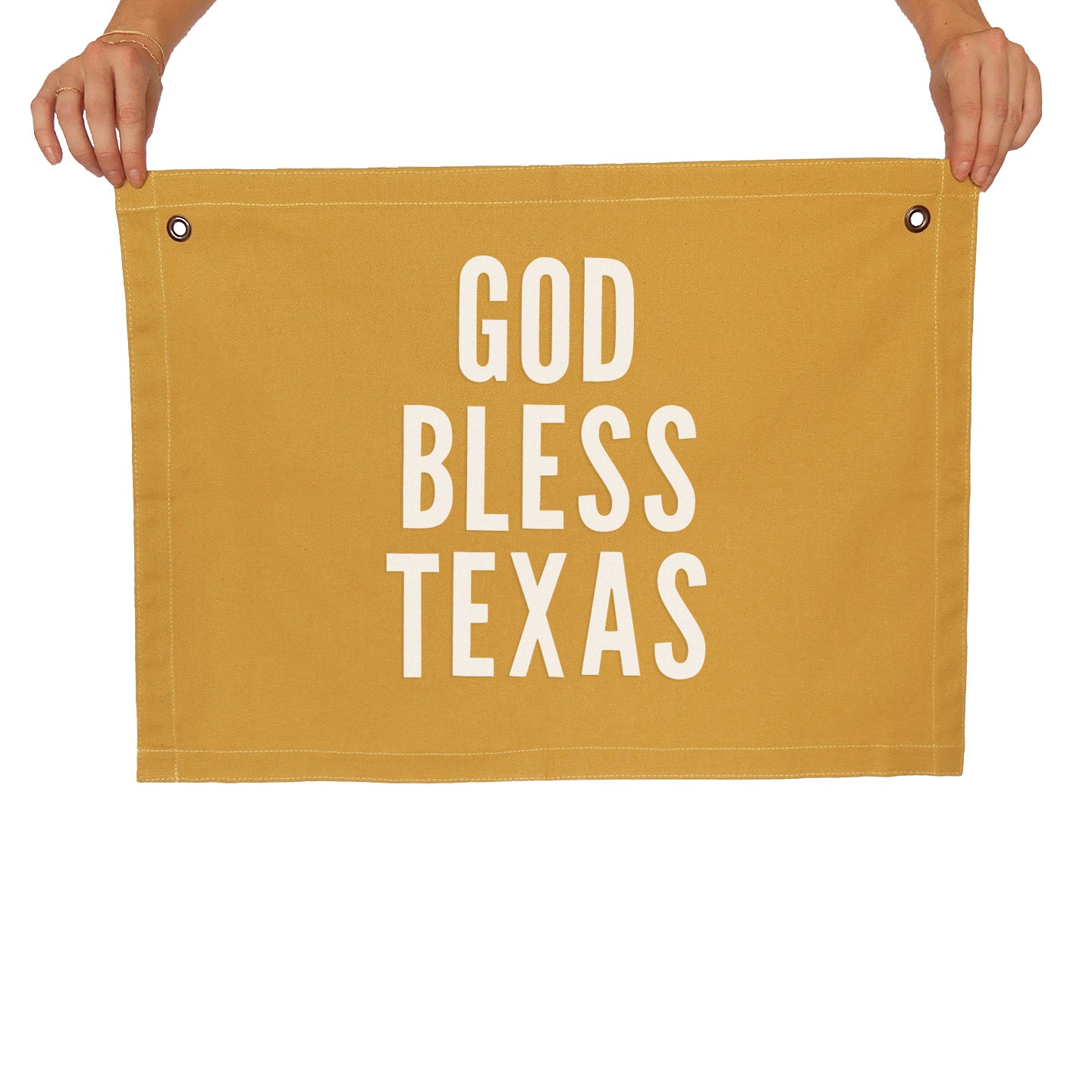 God Bless Texas Large Canvas Flag