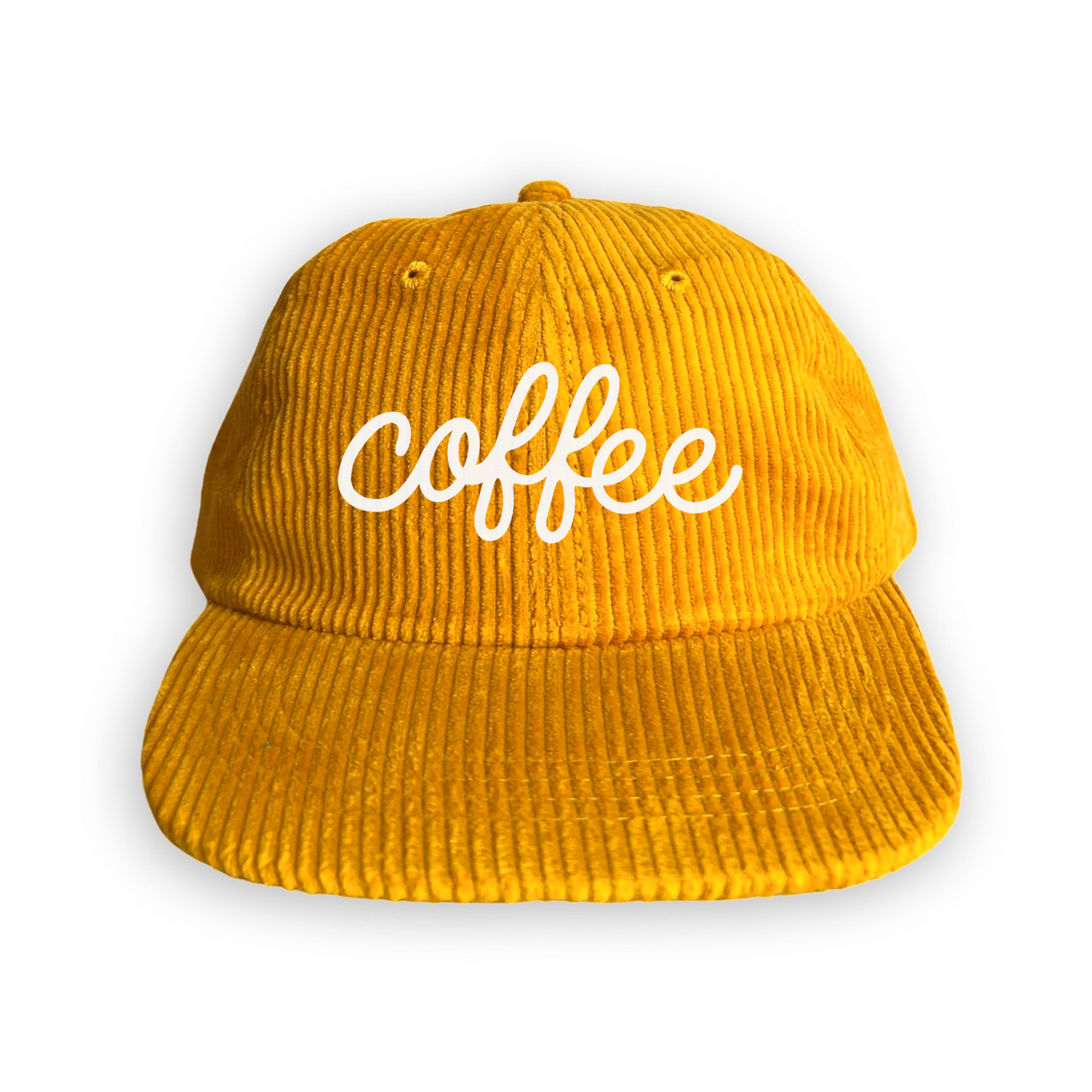 Coffee Cursive Corduroy Cap