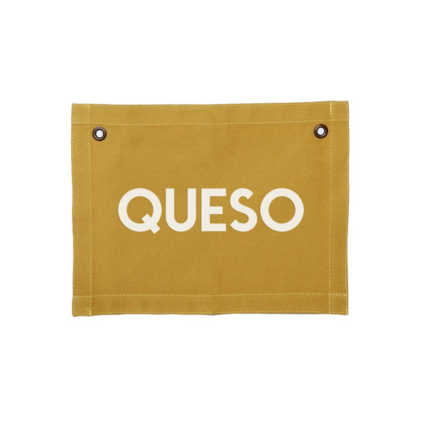 Queso Small Canvas Flag
