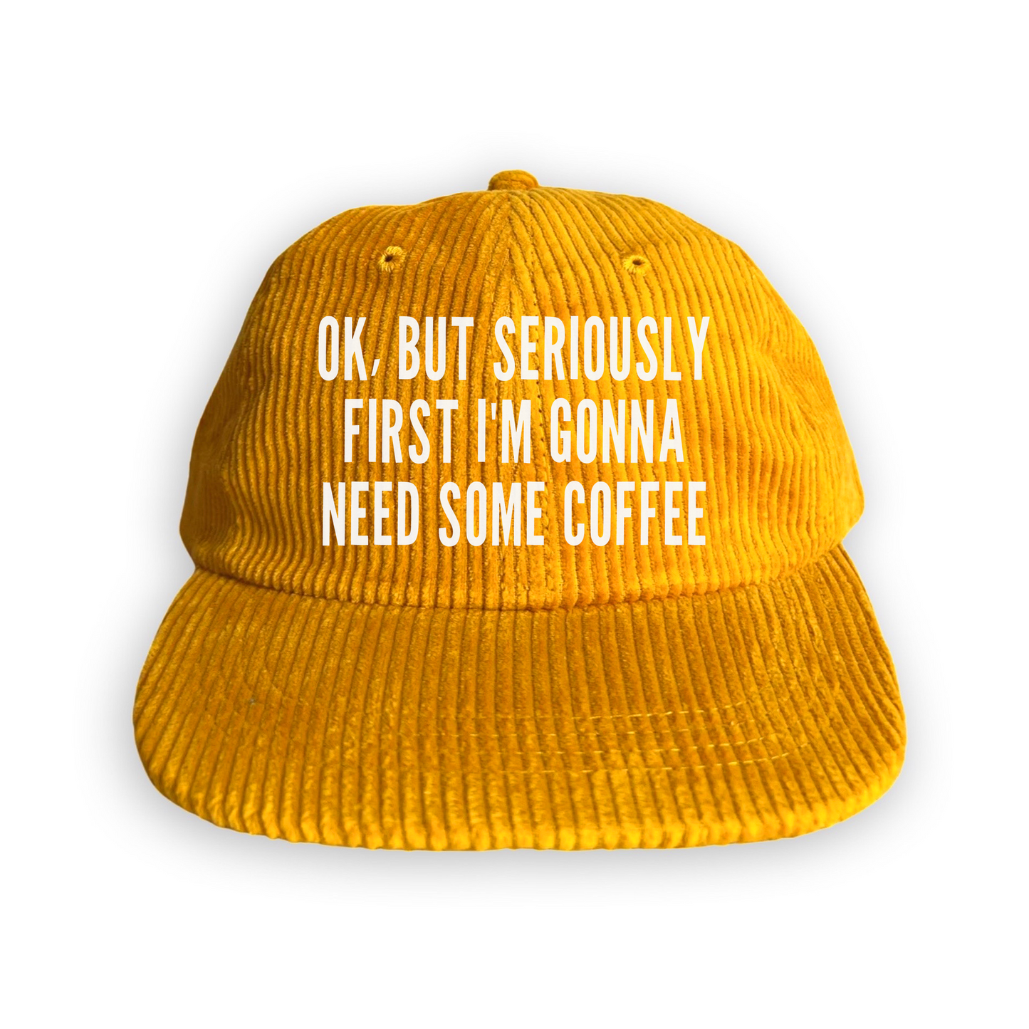 But First Coffee Corduroy Cap
