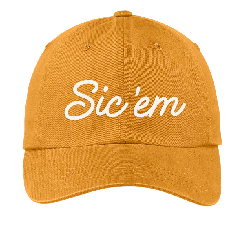Sic 'em Cursive Baseball Cap
