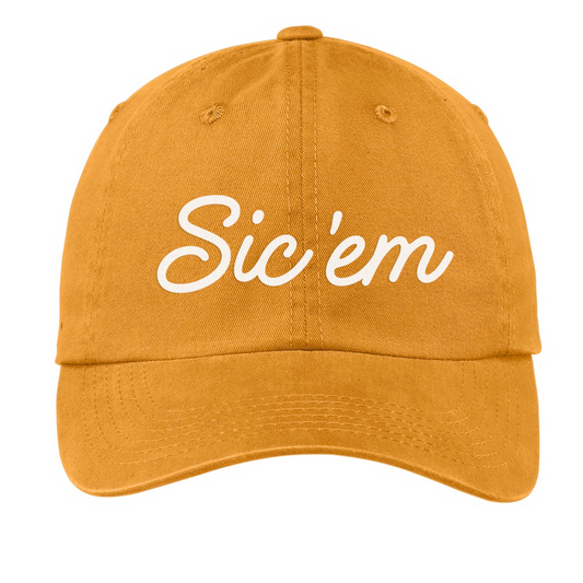 Sic 'em Cursive Baseball Cap