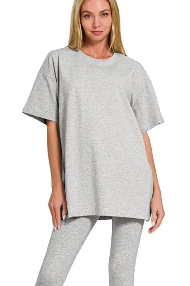 Women's Loungewear Set - Soft Cotton Comfort - Top & Legging Outfit