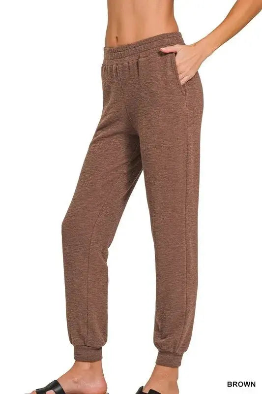 Trendsi Cotton Slub Joggers Women's Casual Pants USA Made Comfortable