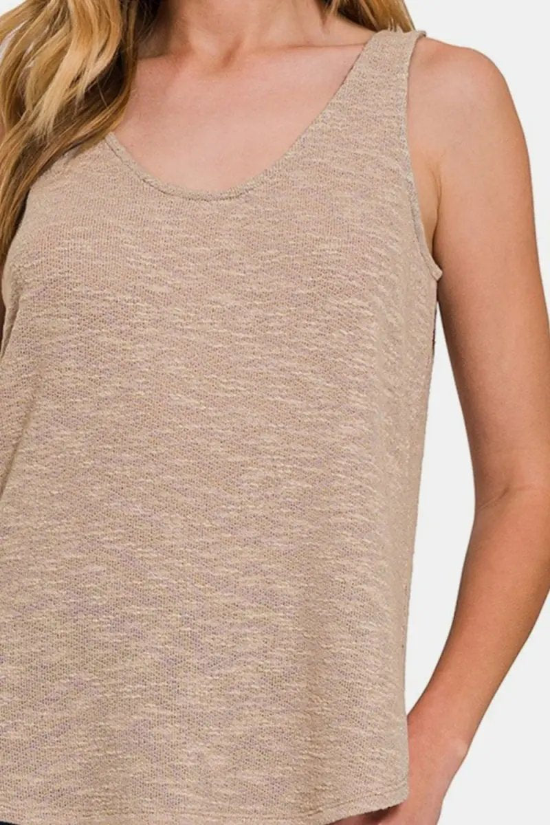 Trendsi Curved Hem Tank Women's Summer Basic Top USA Made Soft