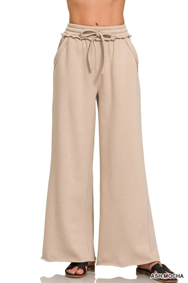 Trendsi Fleece Wide Leg Sweatpants Women's Lounge Pants Comfy Soft