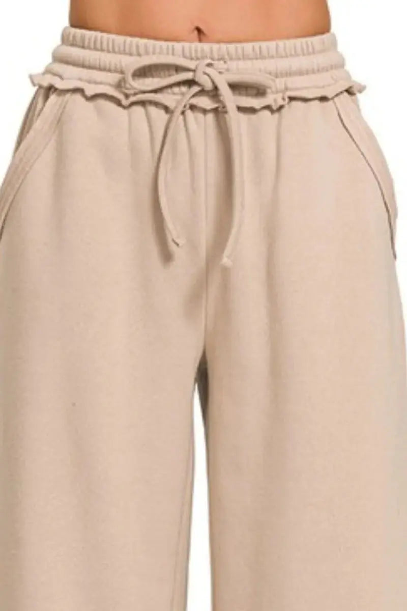 Trendsi Fleece Wide Leg Sweatpants Women's Lounge Pants Comfy Soft