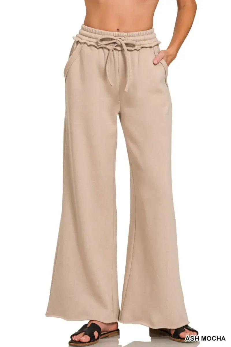 Trendsi Fleece Wide Leg Sweatpants Women's Lounge Pants Comfy Soft