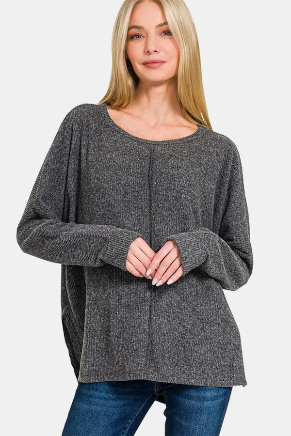 Trendsi High-Low Tee Women's Everyday Top Relaxed Fit Soft T-Shirt