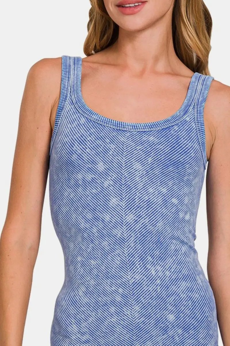 Trendsi Ribbed Tank Women's Everyday Basic Top Comfy Stretch