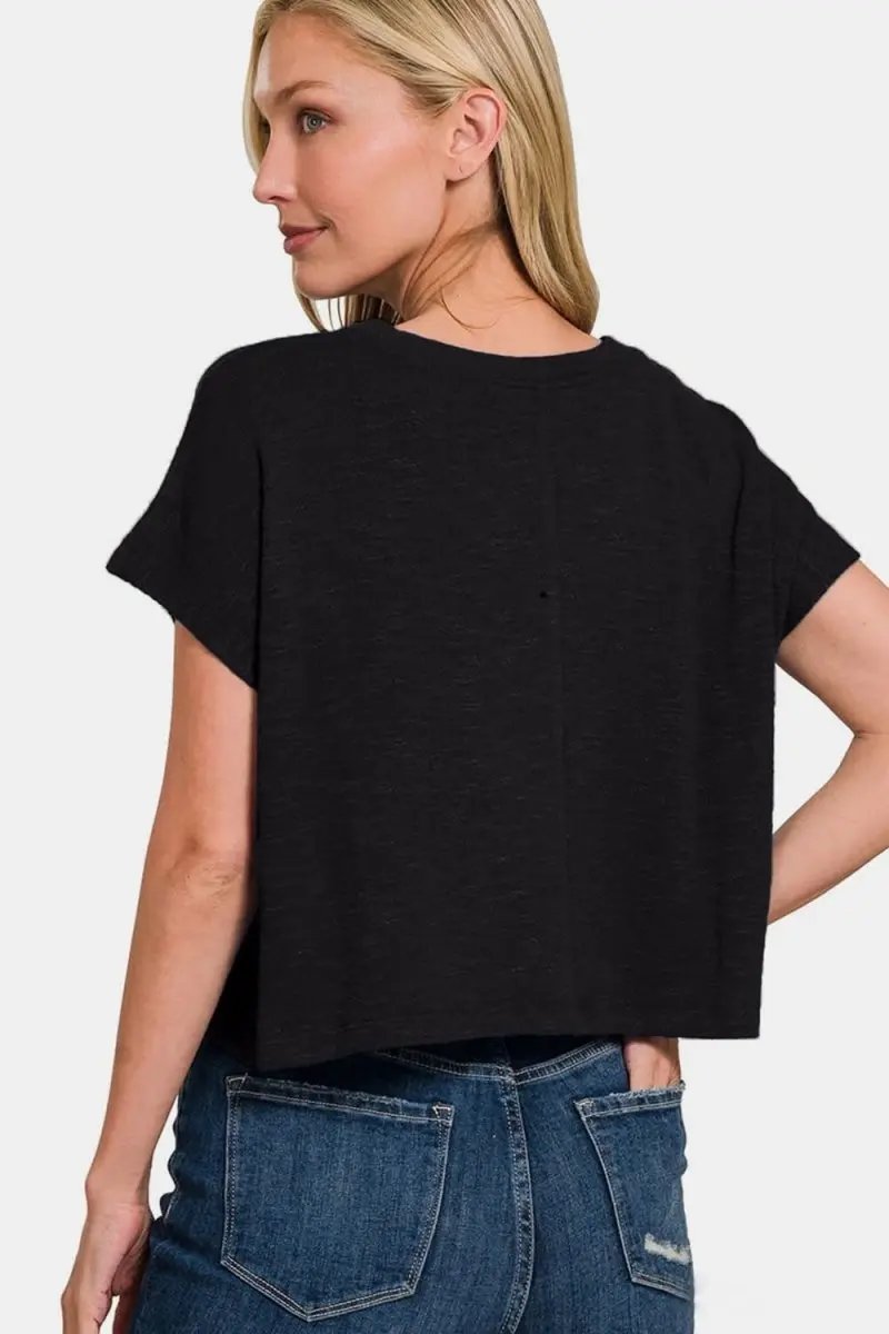 Trendsi Zenana Basic Women's Crop Top Everyday Tee Soft & Comfy T-Shirt