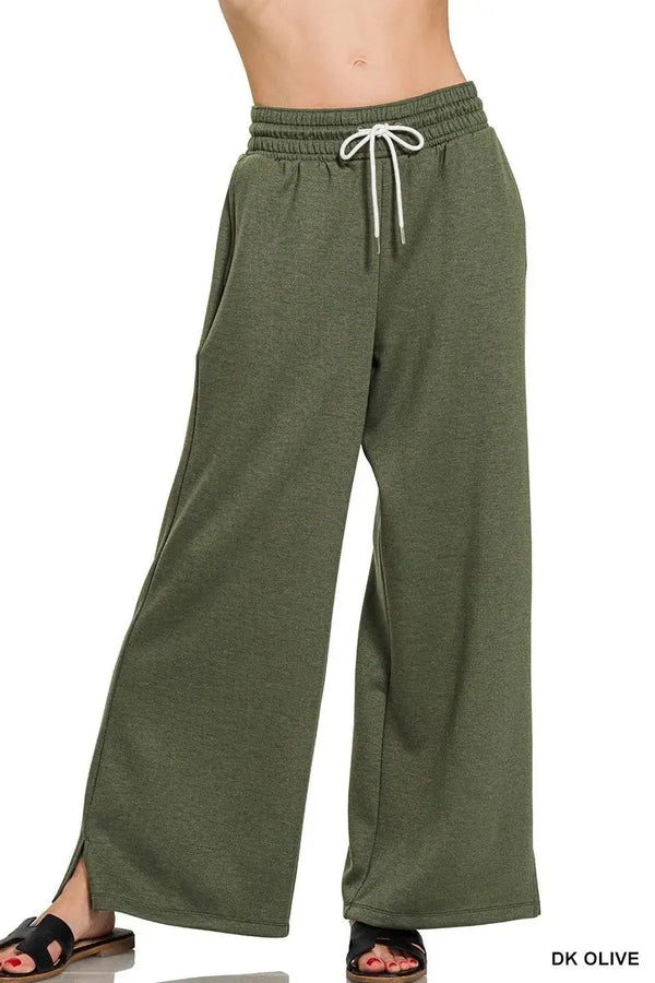 Trendsi Zenana Scuba Pants Women's Casual Drawstring Comfort Fit Bottoms