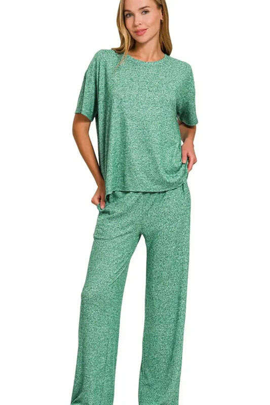 Loungewear Pajama Set - Soft Melange - Women's