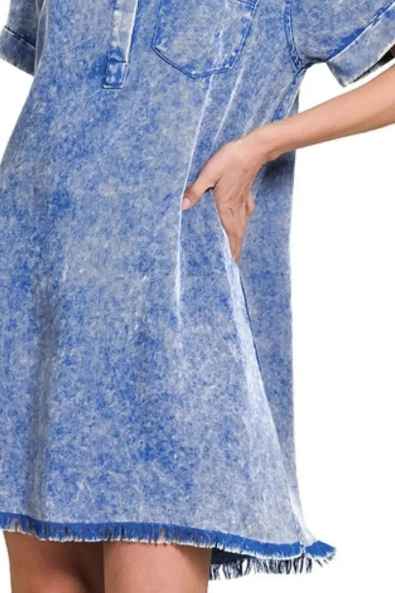 Tencel Dress - Mineral Washed & Soft - Casual Shirt Dress