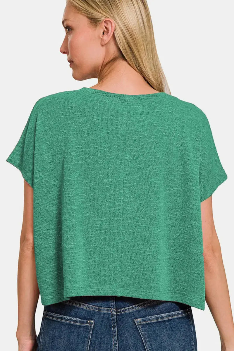Trendsi Zenana V-Neck Tee Women's Everyday Basic Soft T-Shirt