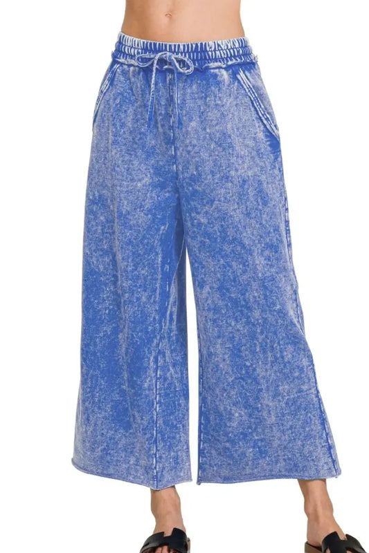Trendsi Zenana French Terry Palazzo Women's Lounge Pants with Pockets