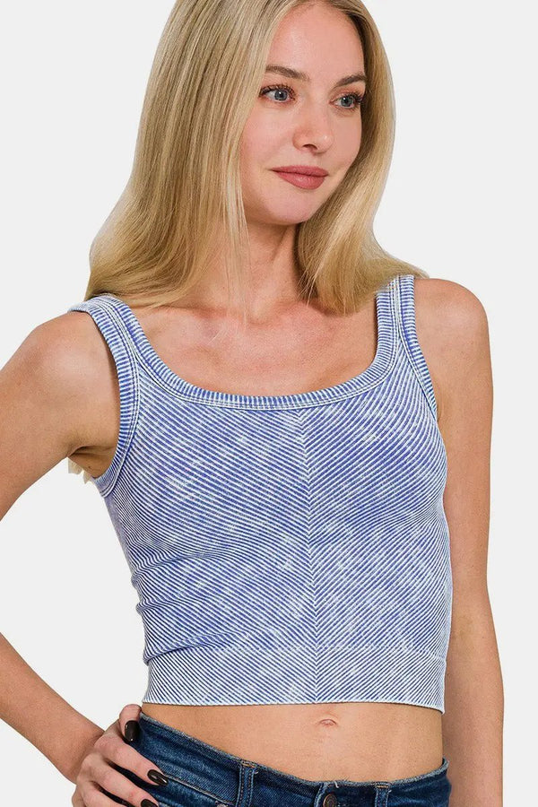 Trendsi Ribbed Tank Top Women's Everyday Scoop Neck Comfy Basic Cami