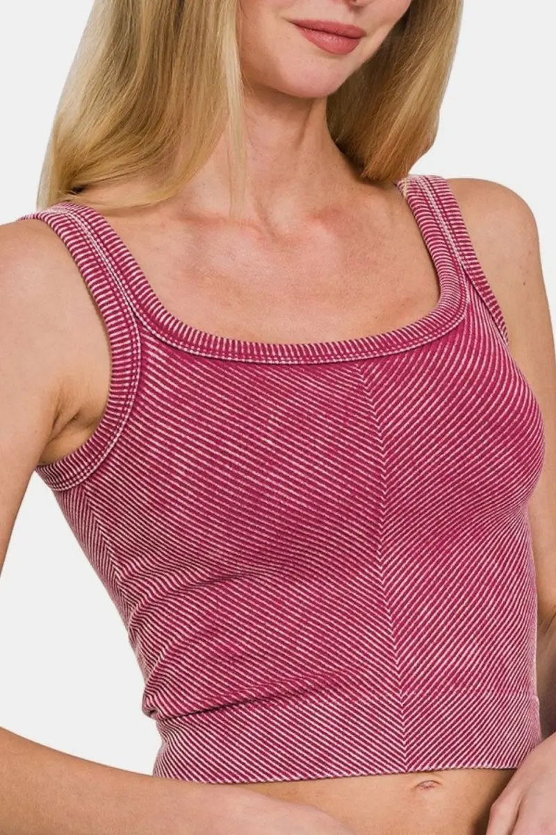 Tank Top - Ribbed Scoop Neck - Casual Everyday Comfy