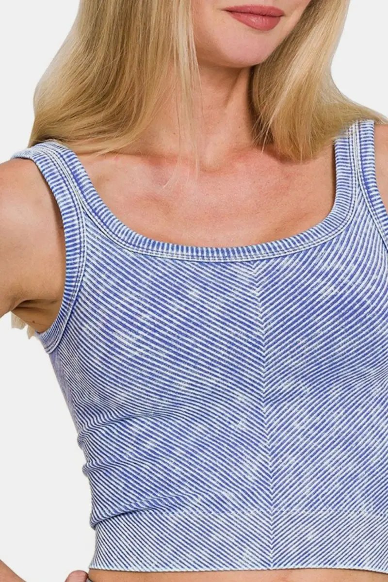 Trendsi Ribbed Tank Top Women's Everyday Scoop Neck Comfy Basic Cami