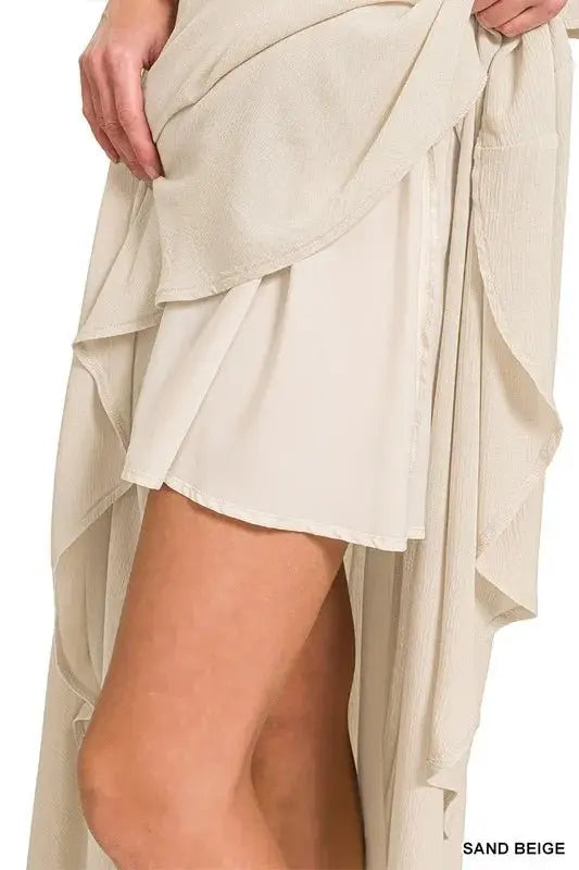 Gauze Crop Top & Skirt Set - Crinkle, USA Made - Casual