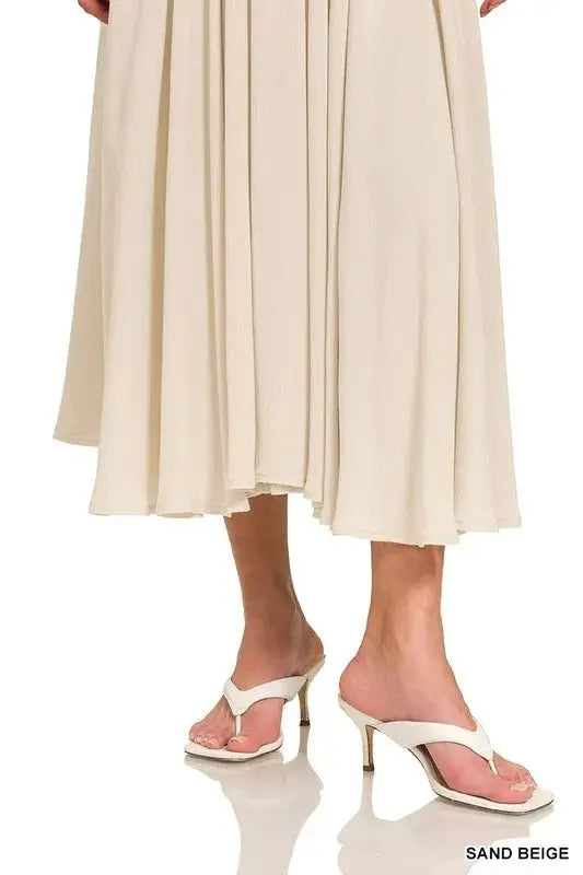 Gauze Crop Top & Skirt Set - Crinkle, USA Made - Casual