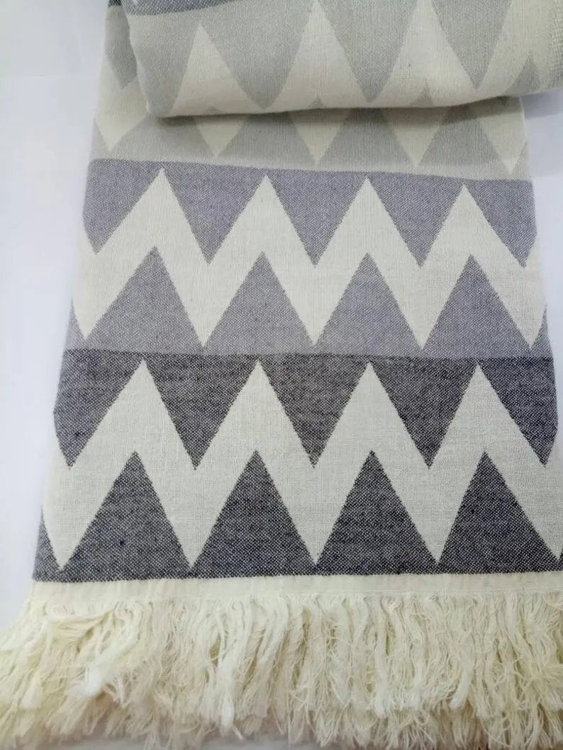 Turkish Towel - Quick Drying Lightweight - Zig Zag Cotton
