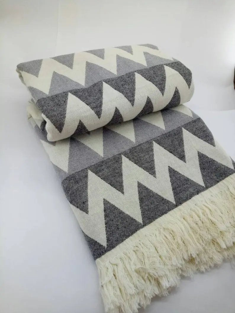 Turkish Towel - Quick Drying Lightweight - Zig Zag Cotton