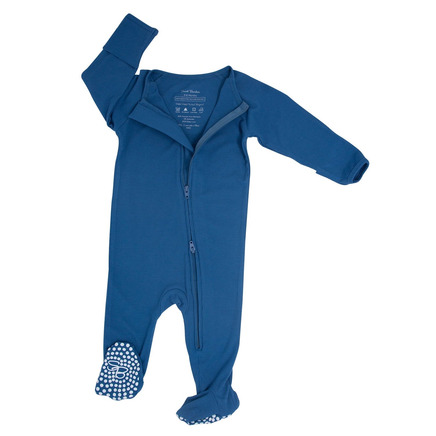 Zipper Footie Captain Blue