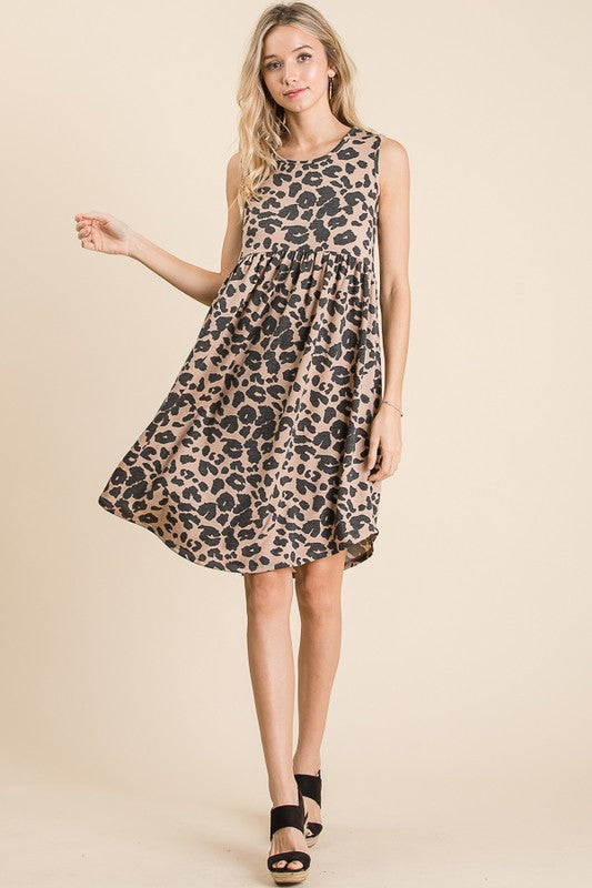 Animal Print Sleeveless Dress