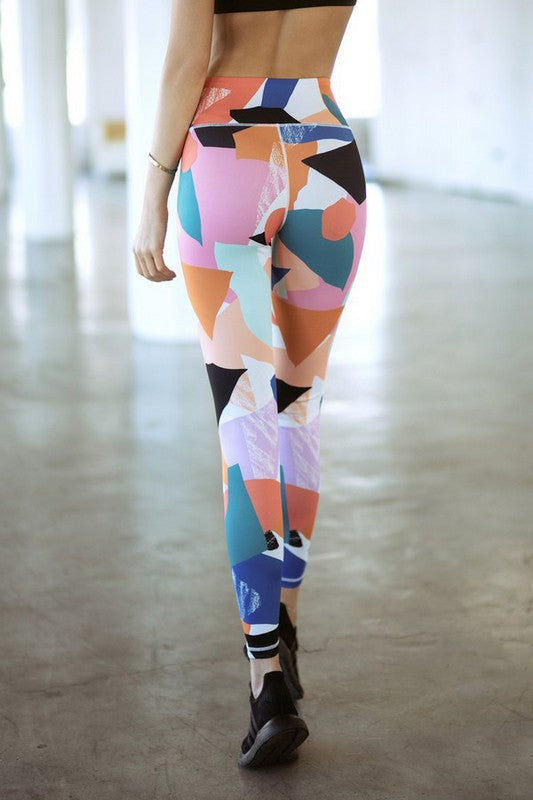 Multi Colored Shapes Printed Activewear leggings