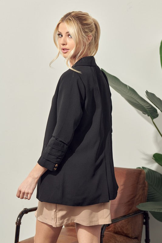 Tucked Sleeve Blazer With Pocket Detail | Jeans.com.
