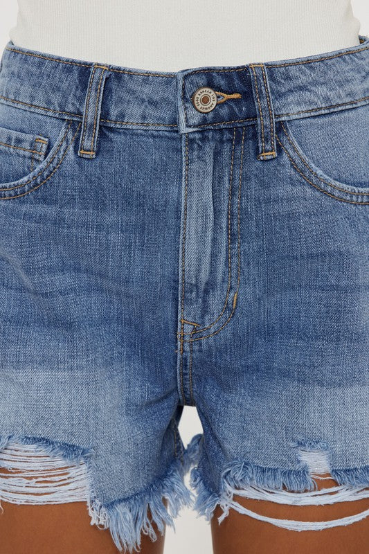 High Rise Denim Shorts Jeans- Kc9145M-Op