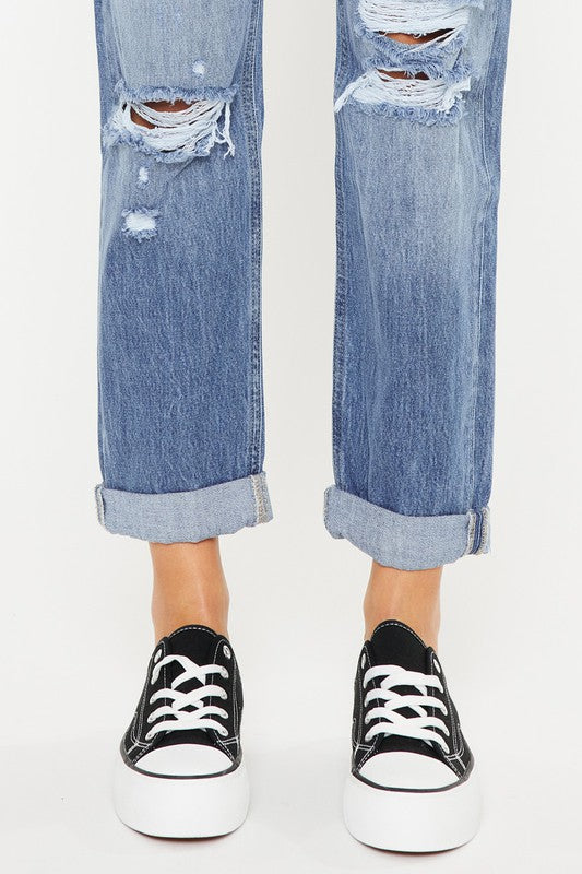 Mid Rise Classic Boyfriend Jeans-Kc8654M