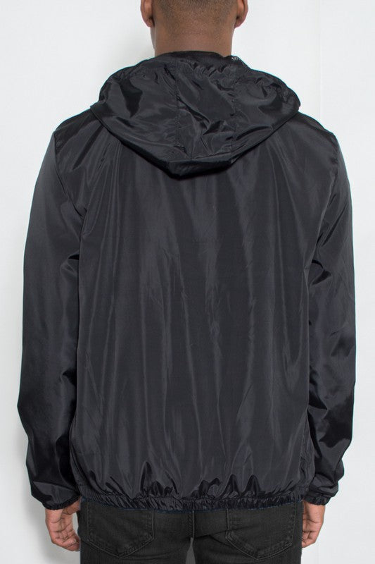 Solid Hooded Lightweight Windbreaker Jacket