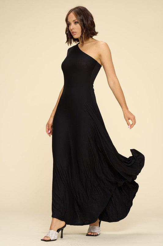 Chic And Flowy One Shoulder Maxi Dress