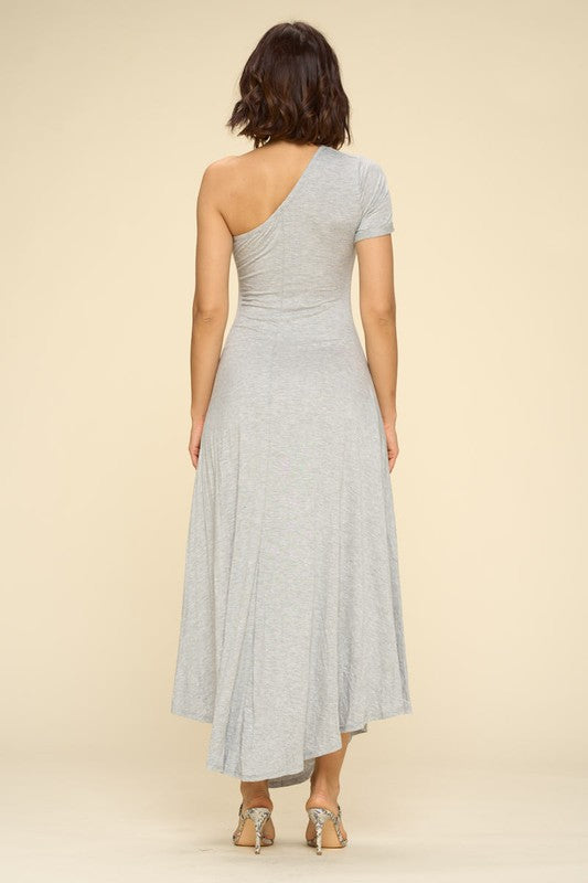 Chic And Flowy One Shoulder Maxi Dress