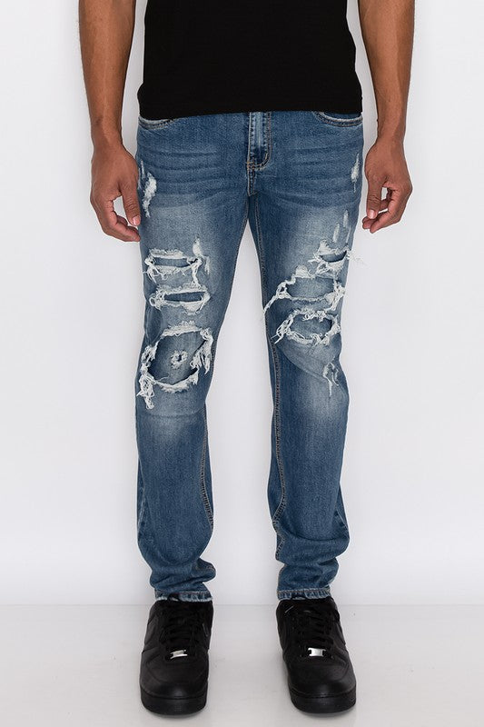 Men Rip & Repair Denim Jeans