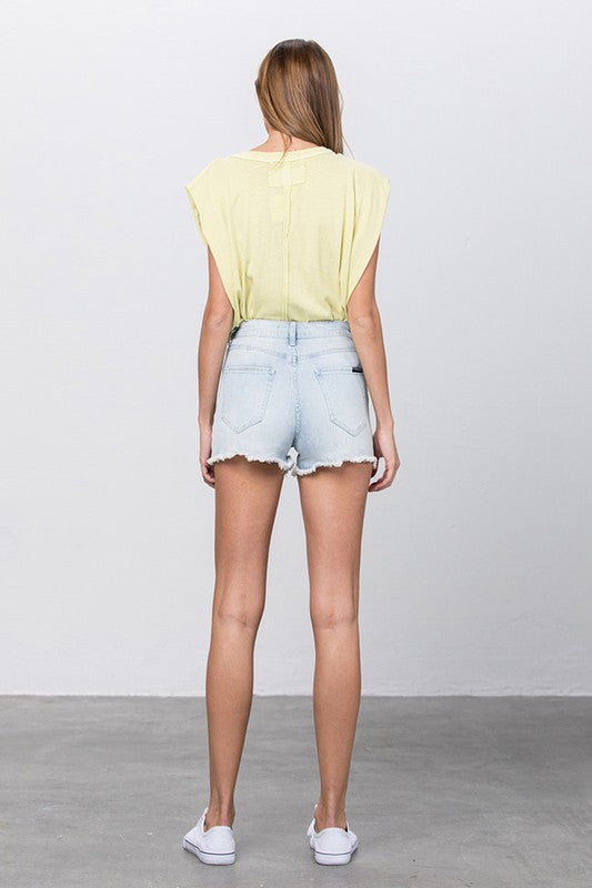 High Rise Premium Shorts with Front Zipper