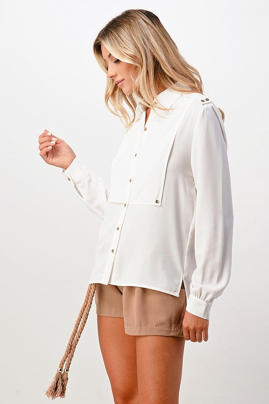 Military Inspired Over Sized Blouse Top