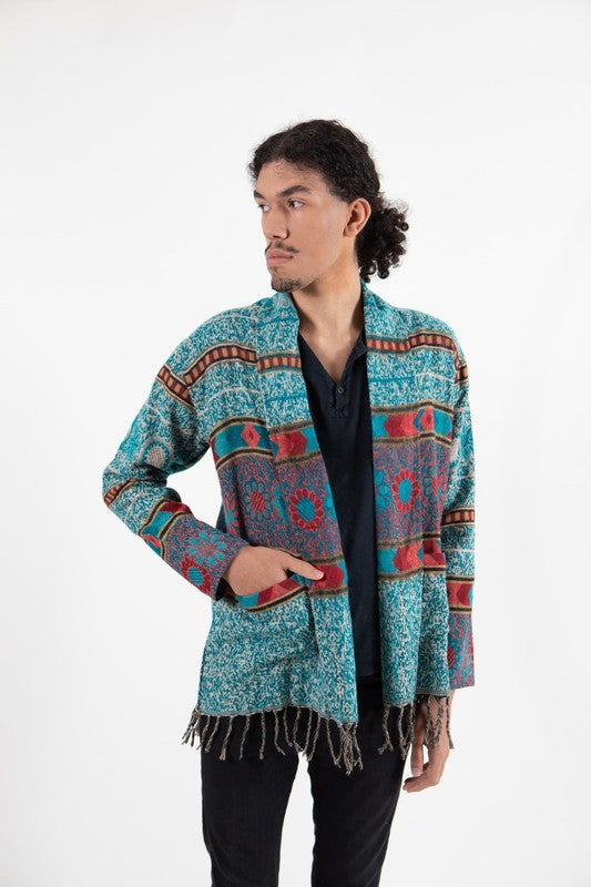 Mens Turquoise Cardigan