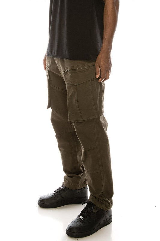 Men'S Big Cargo Zipper Color Pants