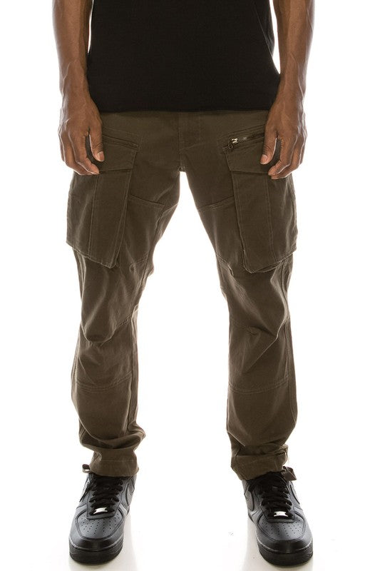 Men'S Big Cargo Zipper Color Pants