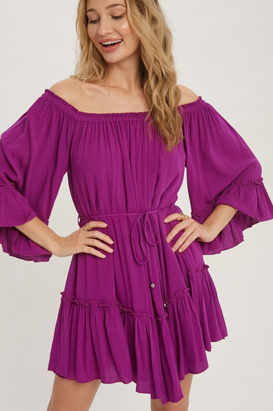 Off Shoulder Ruffle Dress