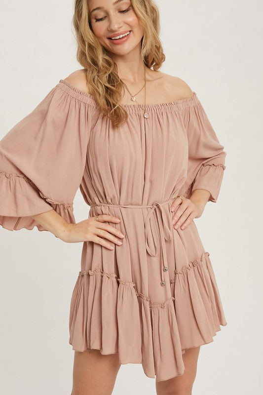 Off Shoulder Ruffle Dress