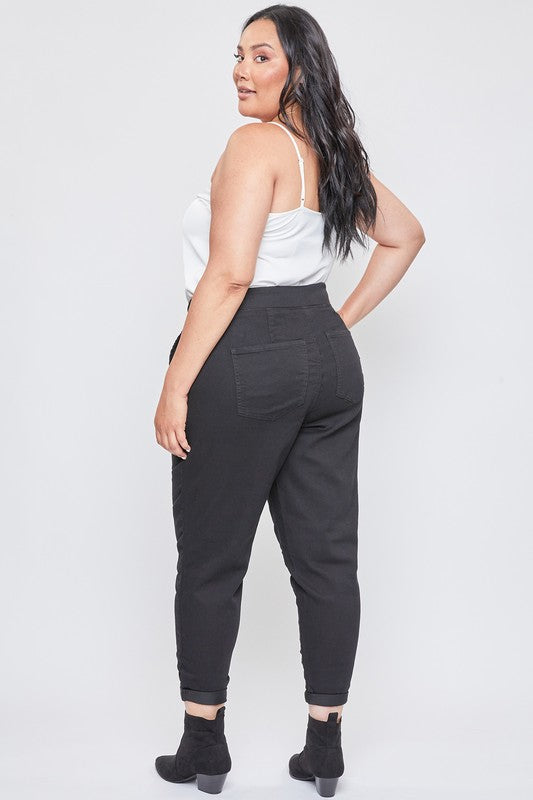 Missy Plus Mid Rise Jogger Cuffed Pant