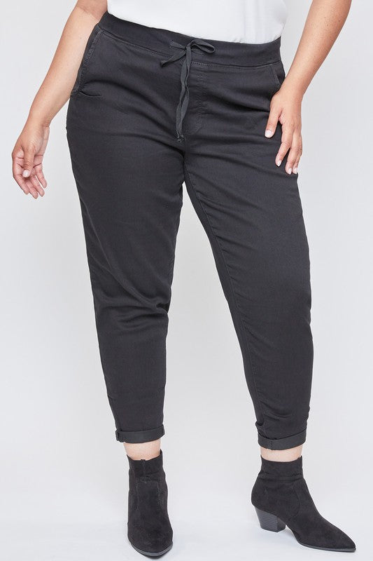Missy Plus Mid Rise Jogger Cuffed Pant