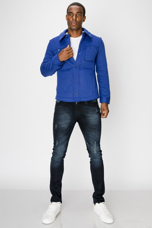 Premium Mens Wool Blended Raw Edge Jacket.