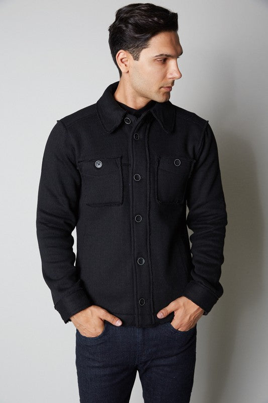 Premium Mens Wool Blended Raw Edge Jacket.