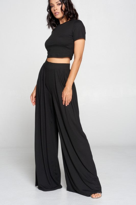 Crop Top and Palazzo Pants Set - A Chic and Versatile Ensemble