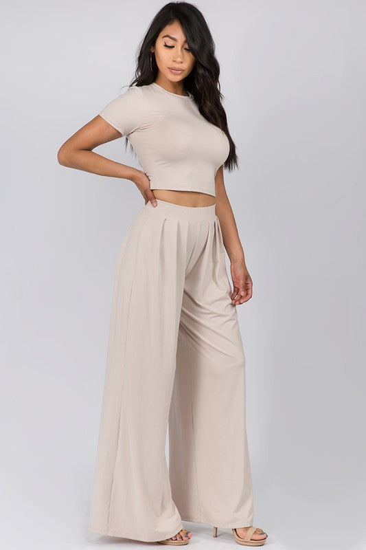 Crop Top & Palazzo Pants Set: Effortless Style in One Outfit -